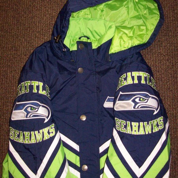 Seattle SEAHAWKS Starter Hooded Jacket S M L XL 2X - Picture 3 of 12